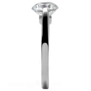 Rings Green CJ7697OS Wholesale Stainless Steel Round CZ Engagement Ring