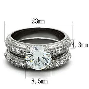 Rings Green CJG1244 Wholesale Brilliant Round CZ Stainless Steel Stacked Engagement Ring Rings Green CJG1244 Wholesale Brilliant Round CZ Stainless Steel Stacked Engagement Ring