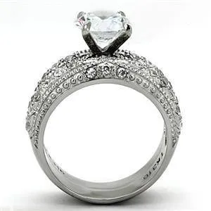 Rings Green CJG1244 Wholesale Brilliant Round CZ Stainless Steel Stacked Engagement Ring Rings Green CJG1244 Wholesale Brilliant Round CZ Stainless Steel Stacked Engagement Ring