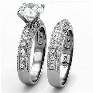 Rings Green CJG1244 Wholesale Brilliant Round CZ Stainless Steel Stacked Engagement Ring Rings Green CJG1244 Wholesale Brilliant Round CZ Stainless Steel Stacked Engagement Ring