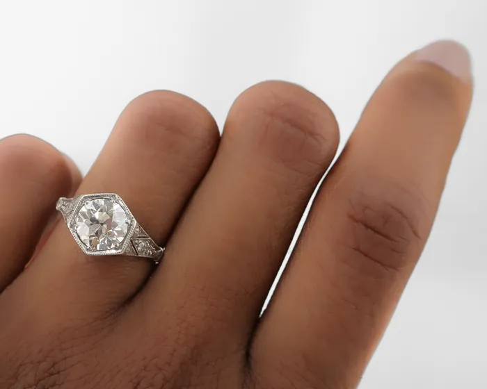 Rings Isadoras C Art Deco Hexagonal Diamond Ring