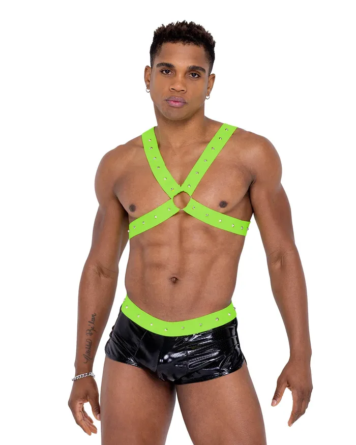 Rings Roma Costume Inc 6333 Mens Vinyl Mesh Runner Shorts
