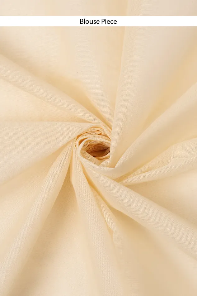 Rings Teejh Teejh Arandhini White and Gold Kerala Cotton Kasavu Saree