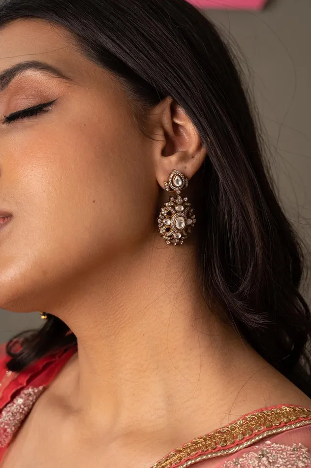 Sasha Victorian Mid Sized Polki Dangler Earring Attrangi Earrings