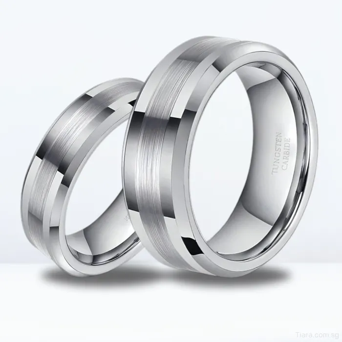 Serenity Tungsten Couple Rings Earrings