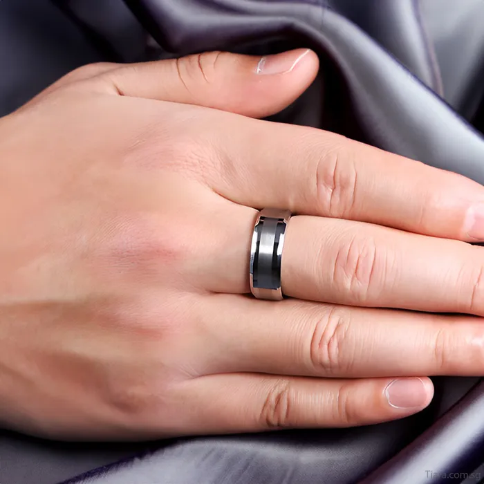 Serenity Tungsten Couple Rings Earrings