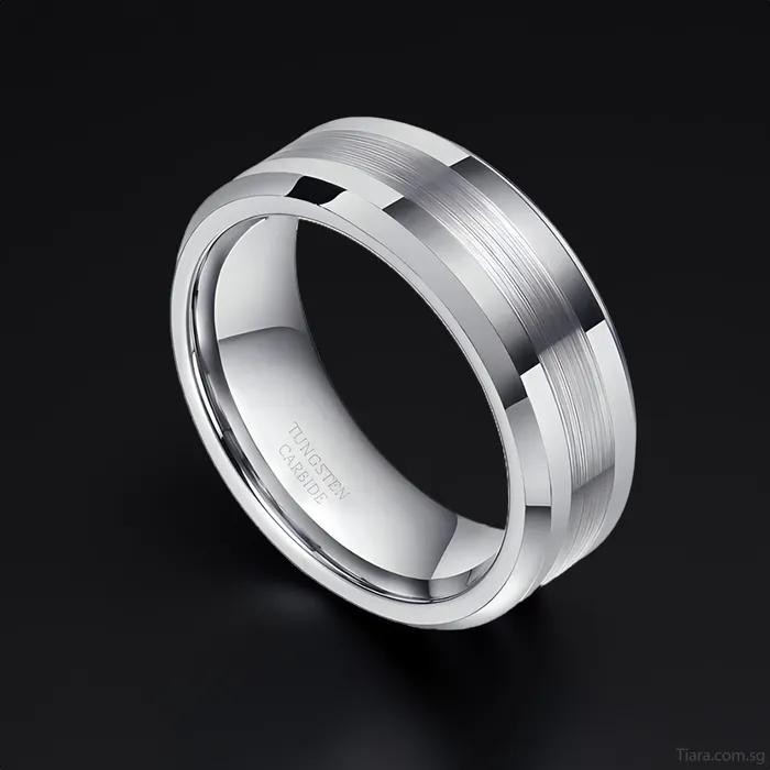 Serenity Tungsten Couple Rings Earrings