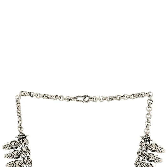 Sitam Silver Oxidised Necklace Set Teejh Necklaces