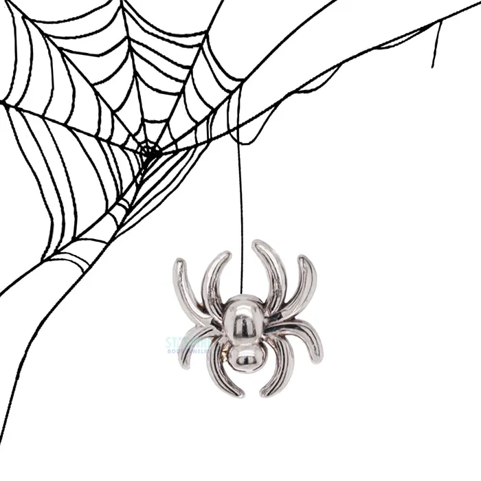 Spider Threaded End in Gold Body Gems Earrings