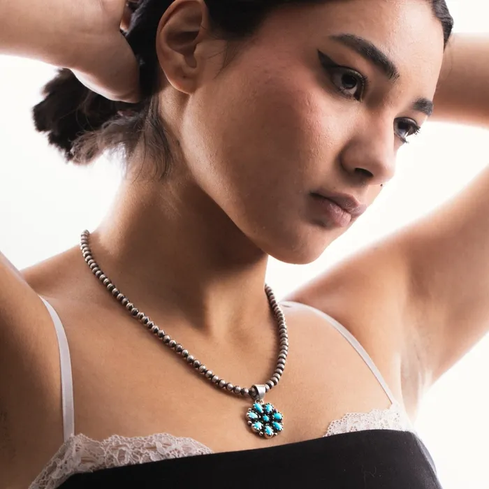 TSkies Jewelry Necklaces Radiante Turquoise Mesa Flower Pendant