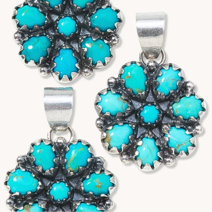 TSkies Jewelry Necklaces Radiante Turquoise Mesa Flower Pendant