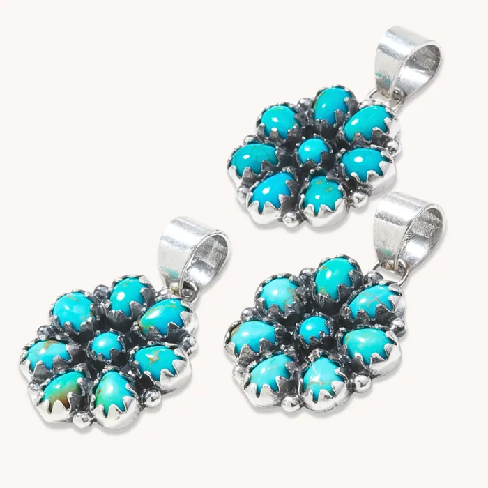 TSkies Jewelry Necklaces Radiante Turquoise Mesa Flower Pendant