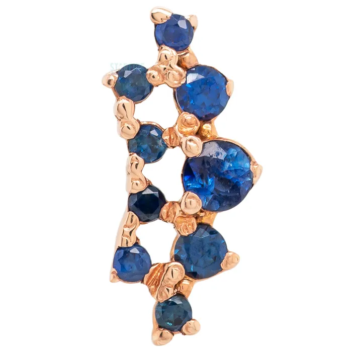 Tawapa Earrings threadless Empress Pin in Gold with Gemstones