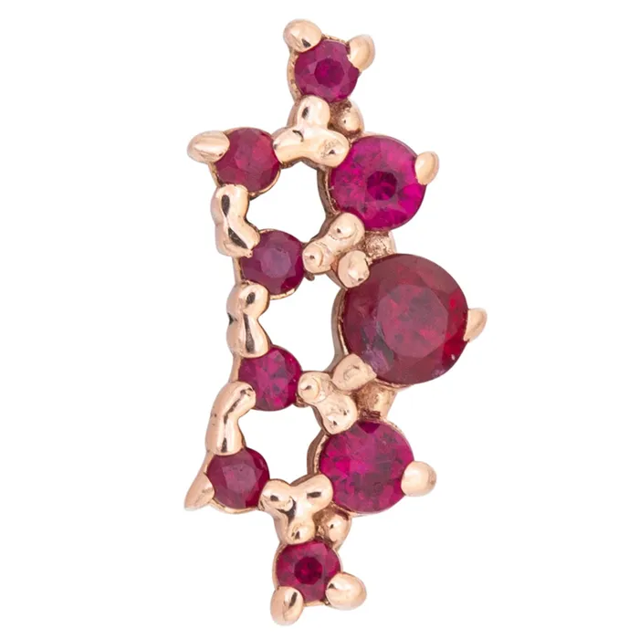 Tawapa Earrings threadless Empress Pin in Gold with Gemstones