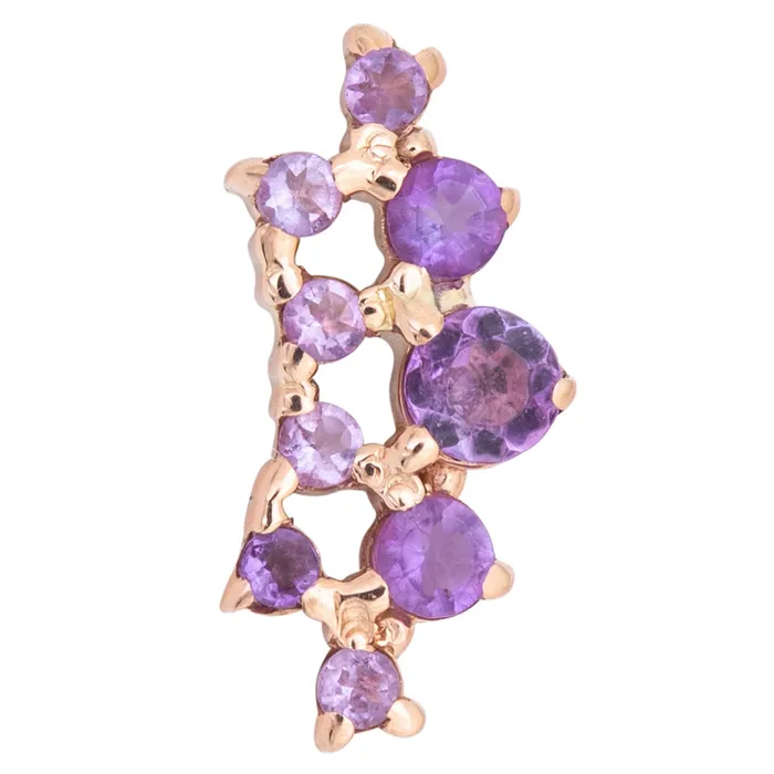 Tawapa Earrings threadless Empress Pin in Gold with Gemstones