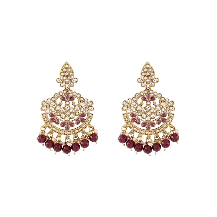 Teejh Anishma Red and Gold Necklace Set Teejh Necklaces