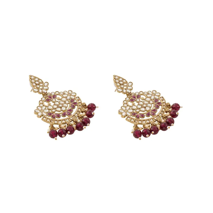 Teejh Anishma Red and Gold Necklace Set Teejh Necklaces