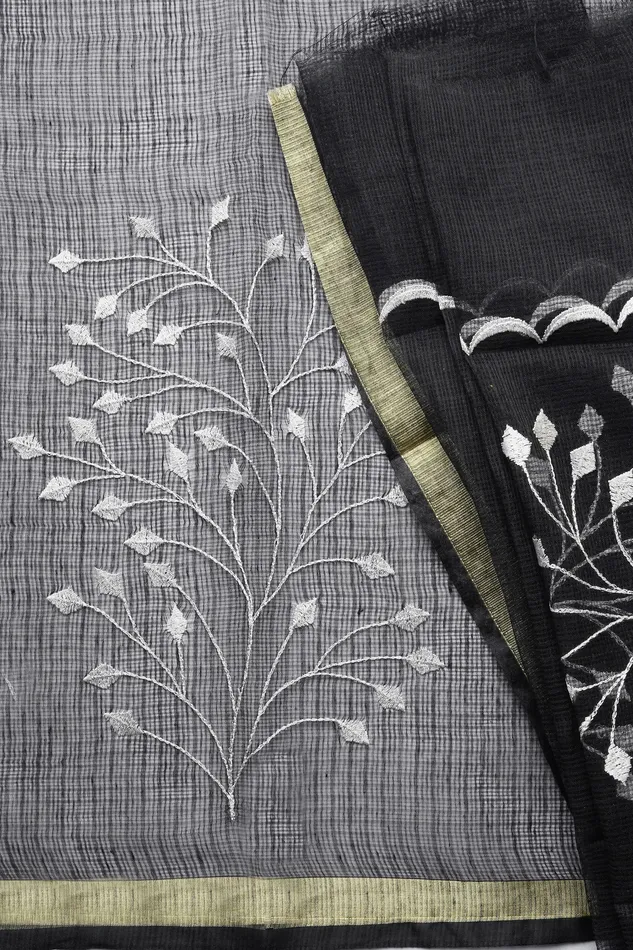 Teejh Avani Kota Embroidered Saree Teejh Earrings