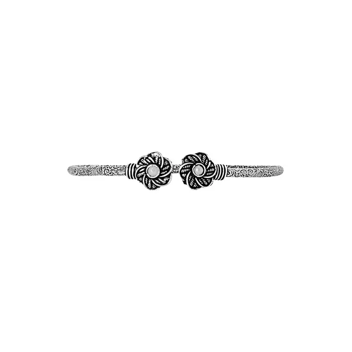 Teejh Bracelets Teejh Sarita Silver Oxidised Floral Bracelet Teejh Bracelets Teejh Sarita Silver Oxidised Floral Bracelet