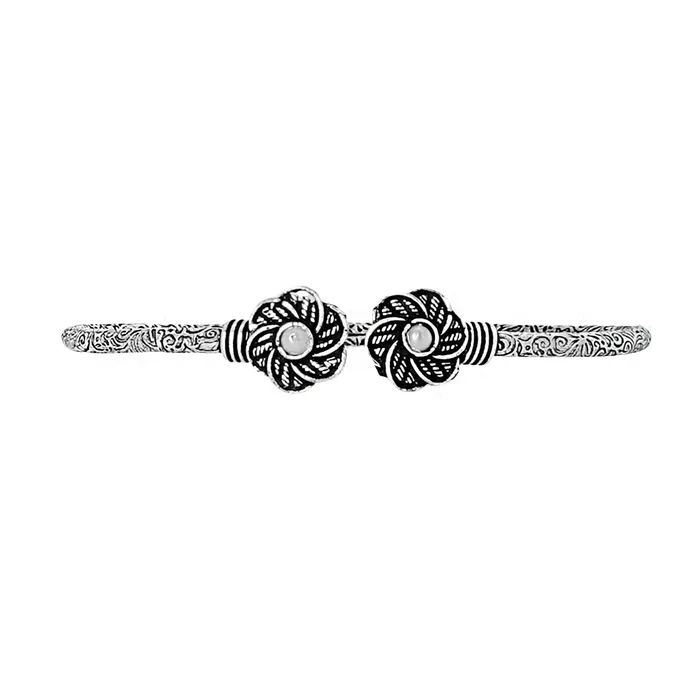 Teejh Bracelets Teejh Sarita Silver Oxidised Floral Bracelet Teejh Bracelets Teejh Sarita Silver Oxidised Floral Bracelet