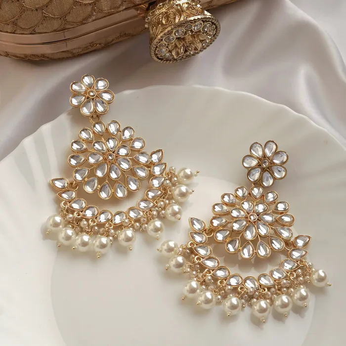 Teejh Earrings Teejh Raima Pearl and Polki Earring Teejh Earrings Teejh Raima Pearl and Polki Earring
