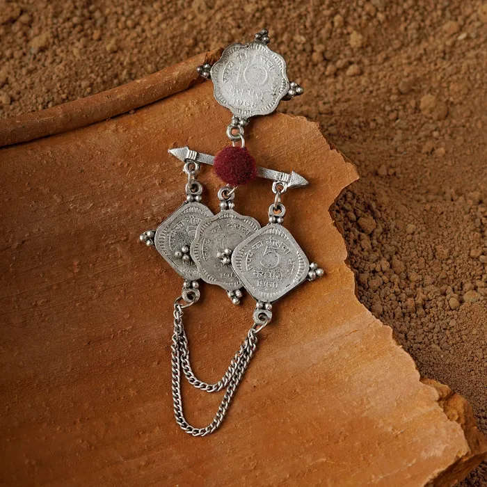 Teejh Earrings Teejh Varaha Coin Brooch