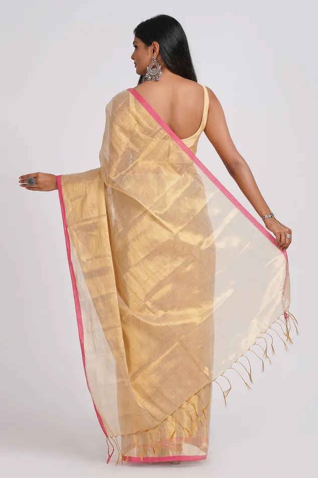 Teejh Idayini Off White Organic Tissue Silk Saree Teejh Rings Teejh Idayini Off White Organic Tissue Silk Saree Teejh Rings
