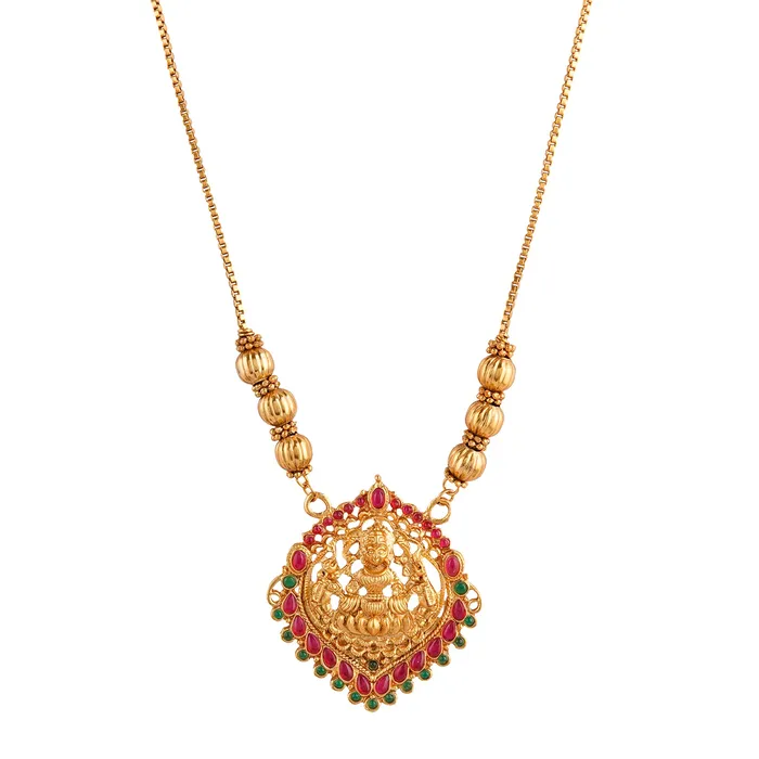 Teejh Kahlima Gold Red And Green Necklace Set Teejh Necklaces