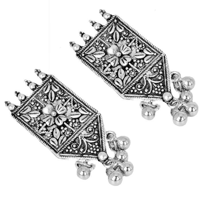 Teejh Necklaces Teejh Dyuti Antique Silver Polish Choker Necklace Set