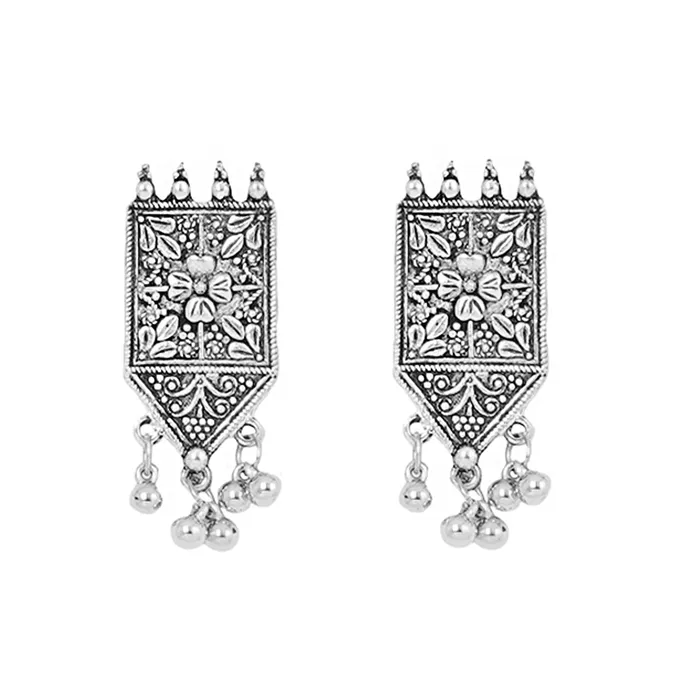 Teejh Necklaces Teejh Dyuti Antique Silver Polish Choker Necklace Set