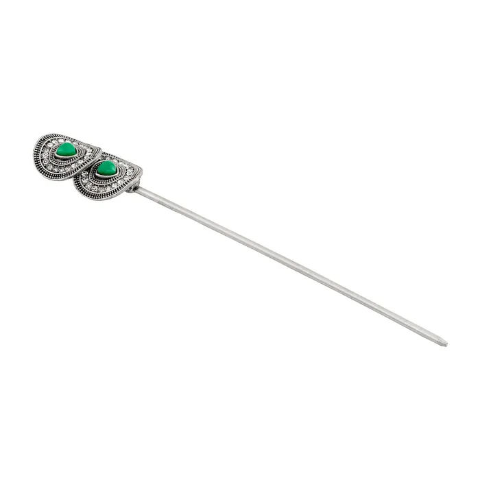 Teejh Necklaces Teejh Vaidahi Silver Turquoise Juda Stick