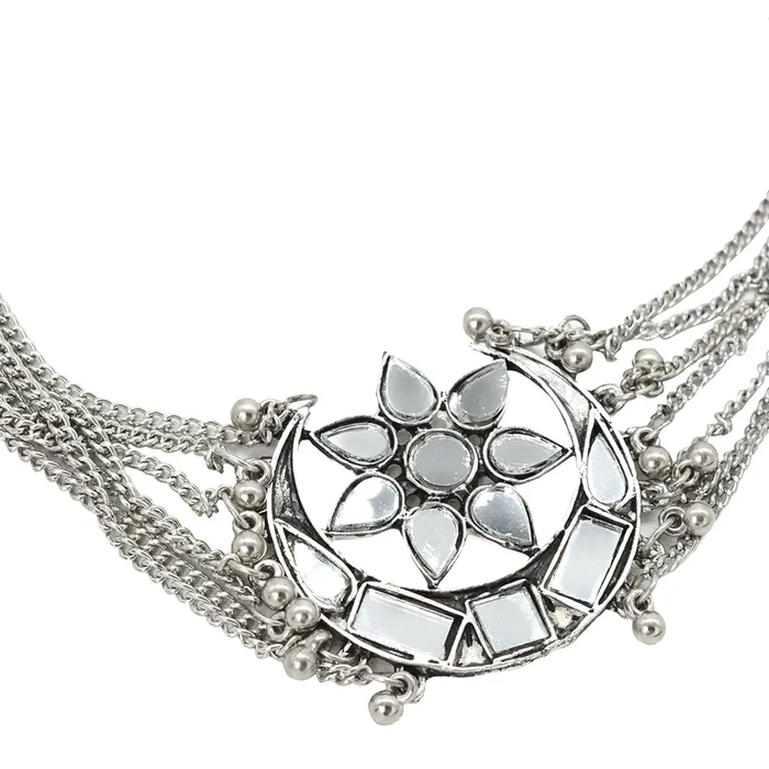 Teejh Rings Janvi Silver Oxidized Mirror Jewelry Gift Set
