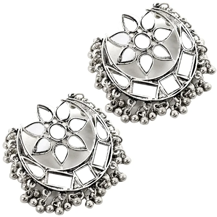 Teejh Rings Janvi Silver Oxidized Mirror Jewelry Gift Set