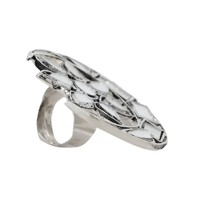 Teejh Rings Janvi Silver Oxidized Mirror Jewelry Gift Set