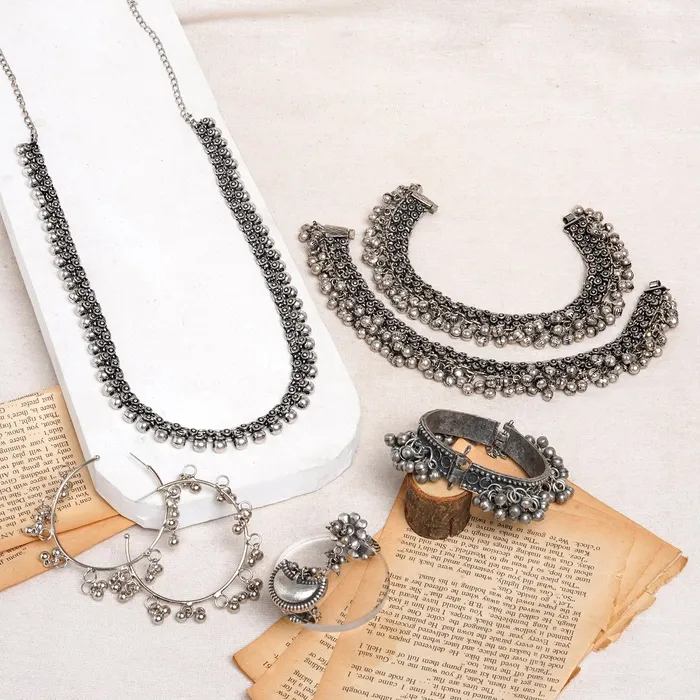 Teejh Rings Teejh Ajanta Oxidised Silver Jewellery Gift Set