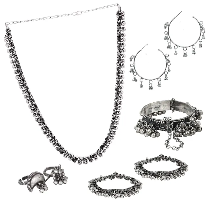 Teejh Rings Teejh Ajanta Oxidised Silver Jewellery Gift Set