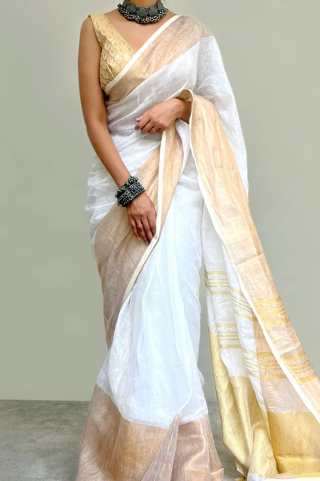 Teejh Rings Teejh Laboni White Gold Linen Saree