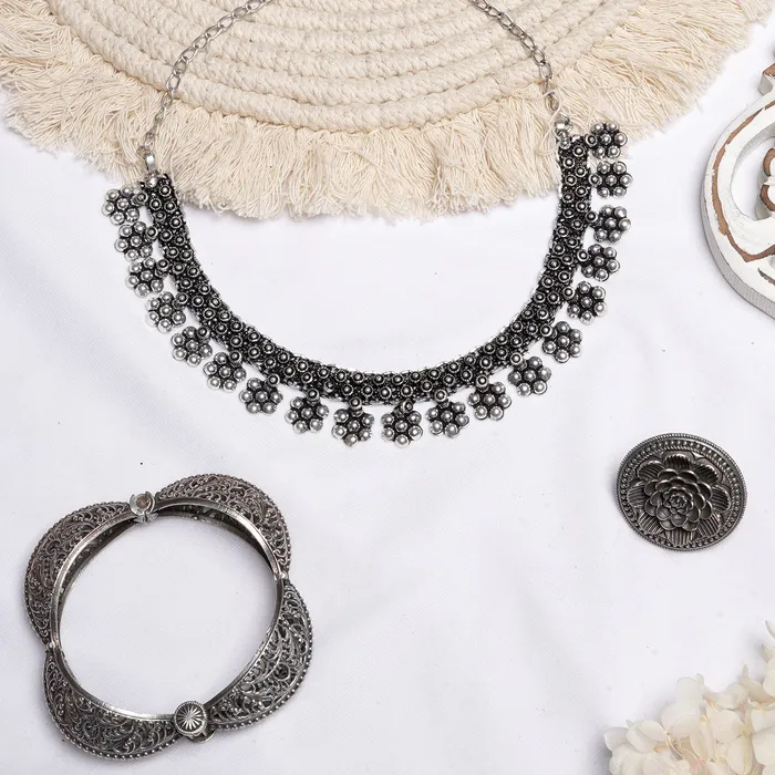 Teejh Rings Teejh Mrinmayi Silver Oxidised Jewelry Gift Set