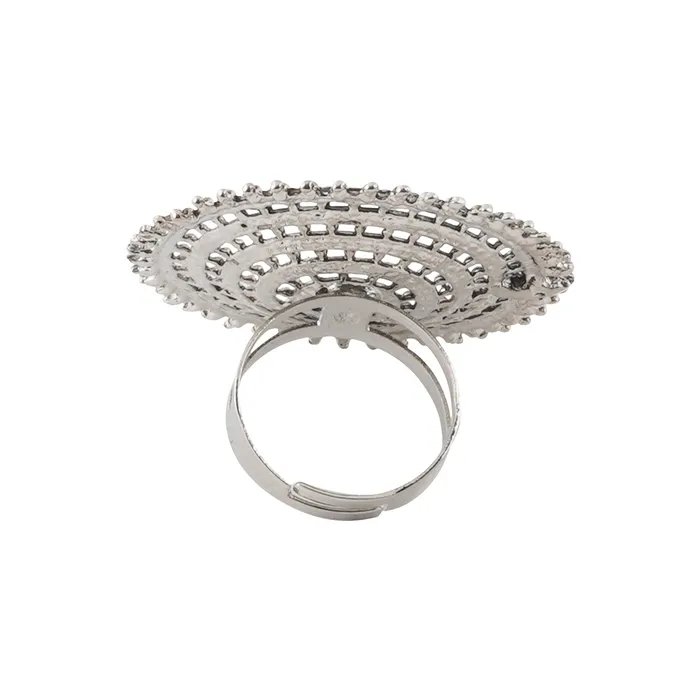 Teejh Teejh Aadhya Silver Oxidised Ring Rings