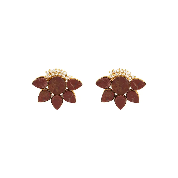 Teejh Teejh Aahan Red Stone Earrings Earrings Teejh Teejh Aahan Red Stone Earrings Earrings