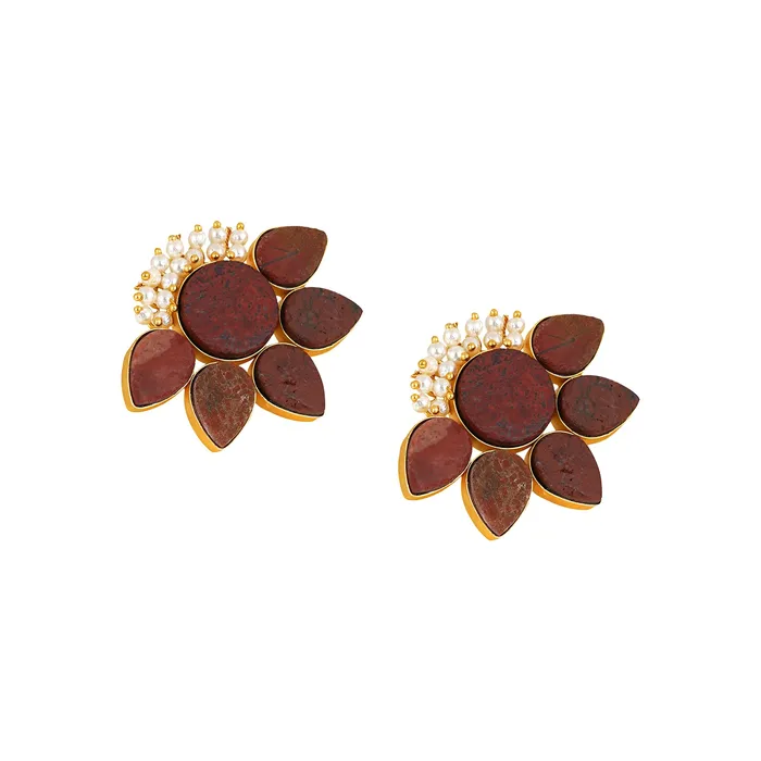 Teejh Teejh Aahan Red Stone Earrings Earrings Teejh Teejh Aahan Red Stone Earrings Earrings
