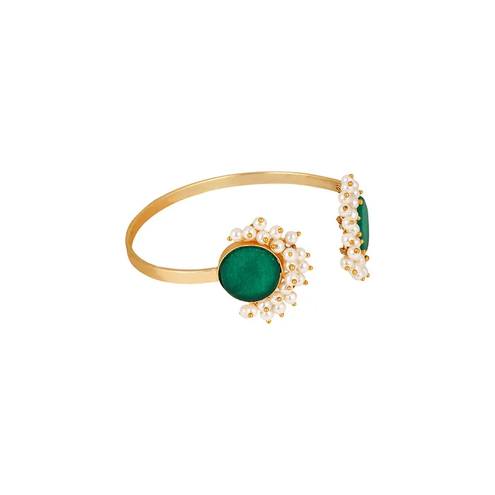 Teejh Teejh Piyali Green Studded Pearl Bracelet Bracelets Teejh Teejh Piyali Green Studded Pearl Bracelet Bracelets