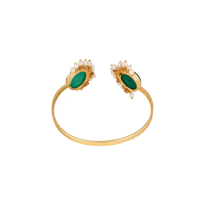 Teejh Teejh Piyali Green Studded Pearl Bracelet Bracelets Teejh Teejh Piyali Green Studded Pearl Bracelet Bracelets
