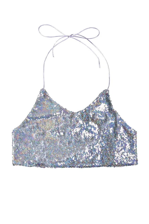 THE LUMi SHOP Earrings Reversible Sequin Top Halter Top Holographic