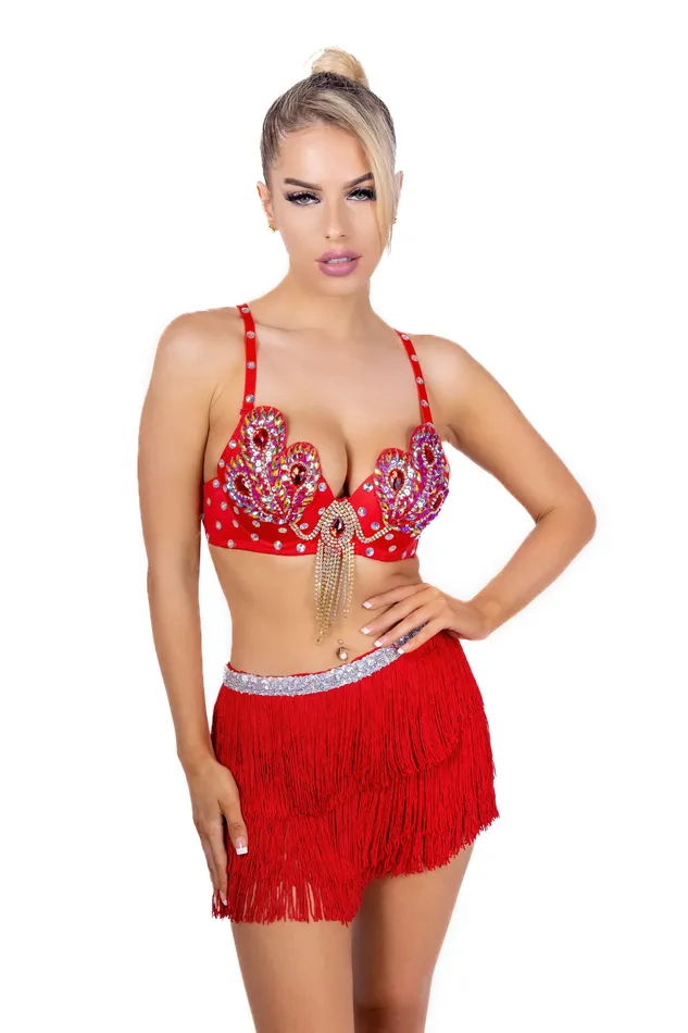THE LUMI SHOP Earrings Ruby Peacock Carnival Bra Top