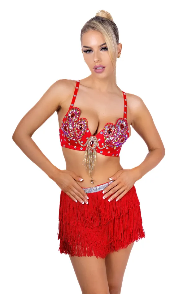 THE LUMI SHOP Earrings Ruby Peacock Carnival Bra Top