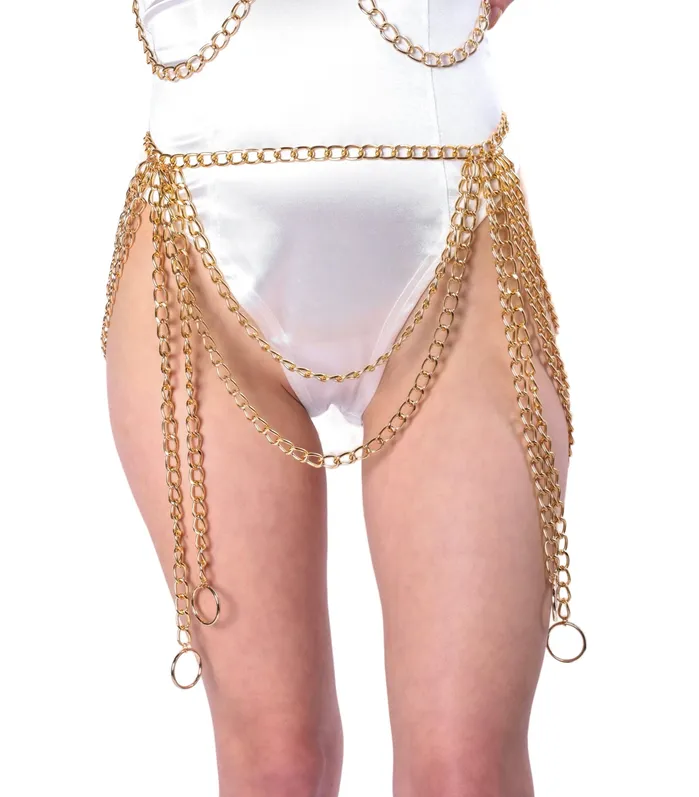 THE LUMI SHOP Earrings Sun Gold Hoop Chain Set