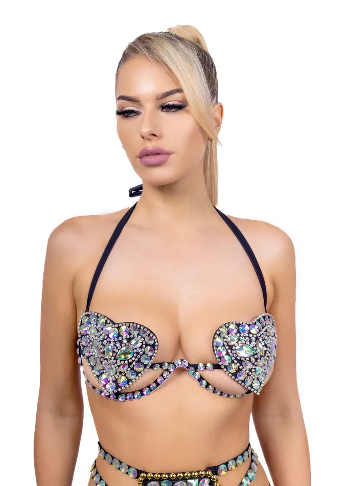THE LUMI SHOP Necklaces Midnight Heart Rhinestone Top
