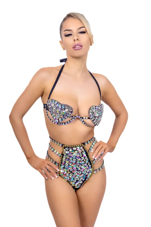 THE LUMI SHOP Necklaces Midnight Heart Rhinestone Top