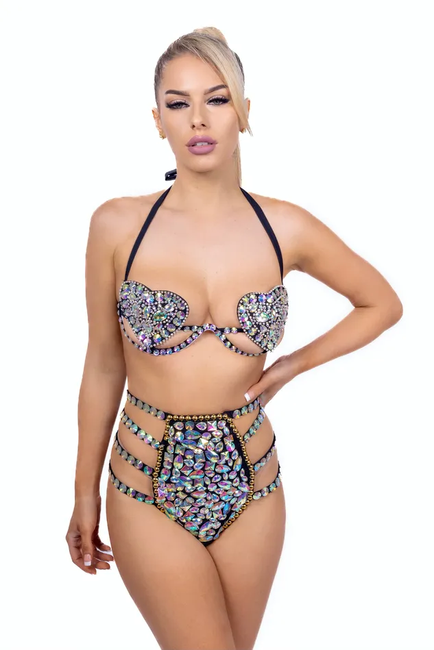 THE LUMI SHOP Necklaces Midnight Heart Rhinestone Top